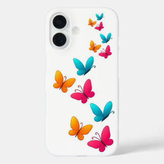 Coque Pour iPhone 16 Boîtier téléphonique aux papillons colorés - Inspi