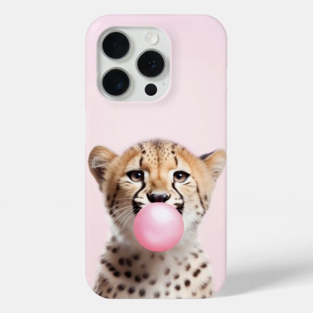Coques Case-Mate iPhone Boîtier téléphonique Cheetah Blown rose Buble Gum (Verso)