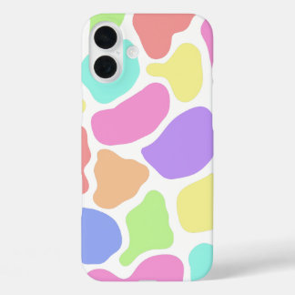 Coques iPhone 16 Plus Boîtier téléphonique couleur Pastel Abstrait (blan