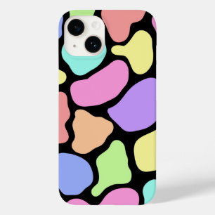 Coque Pour iPhone 14 Boîtier téléphonique couleur Pastel Abstrait (noir