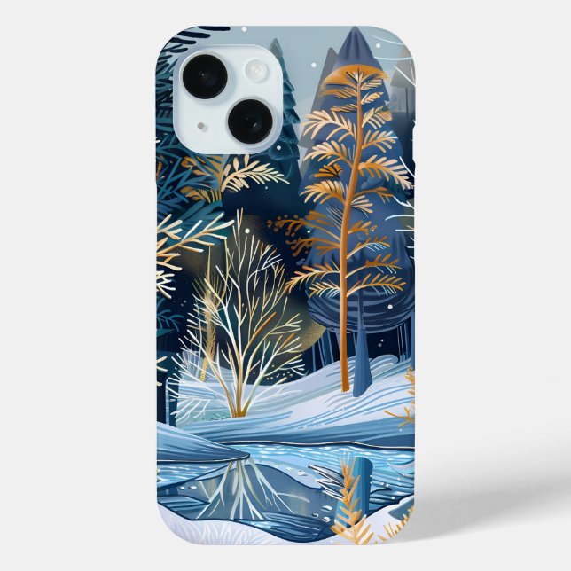 Coques Case-Mate iPhone Boîtier téléphonique de forêt d'hiver enchâssé (Verso)