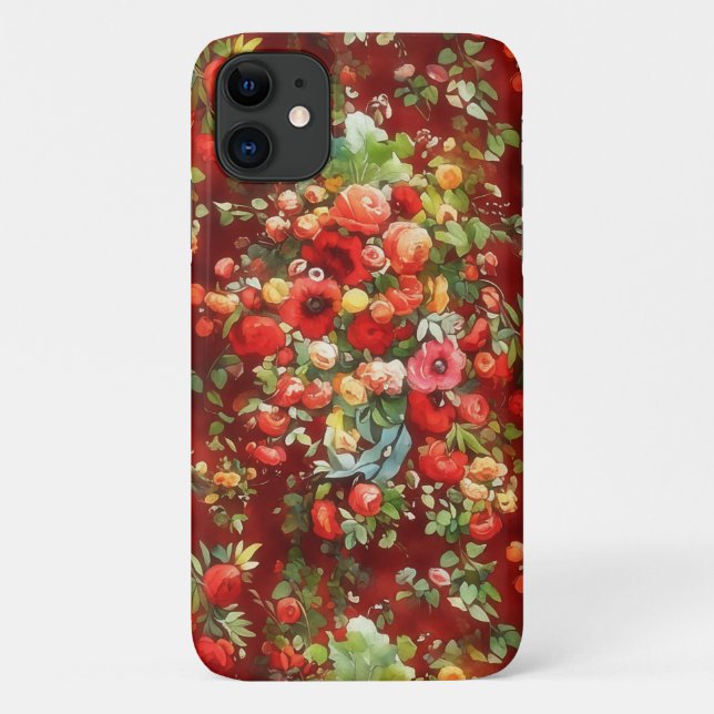 Coques Case-Mate iPhone Boîtier téléphonique de style vintage Rose Art (Dos)
