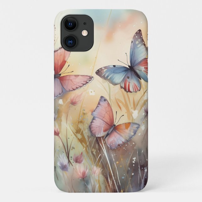 Coques Case-Mate iPhone Boîtier téléphonique exclusif à papillon en fleurs (Dos)