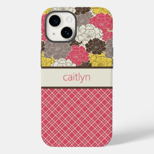 Coque Pour iPhone 14 Boîtier téléphonique floral et plat personnalisé