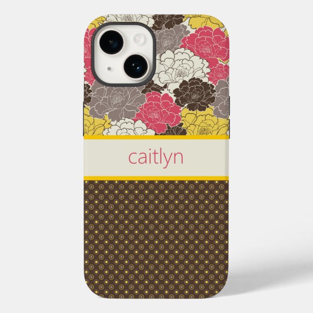 Coques Case-Mate iPhone Boîtier téléphonique floral et Pois personnalisé (Verso)