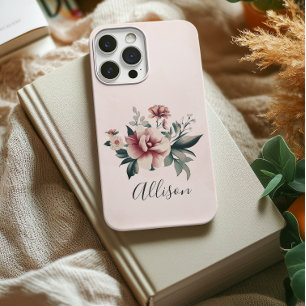 Coque Pour iPhone 14 Pro Boîtier téléphonique floral personnalisé pour les 