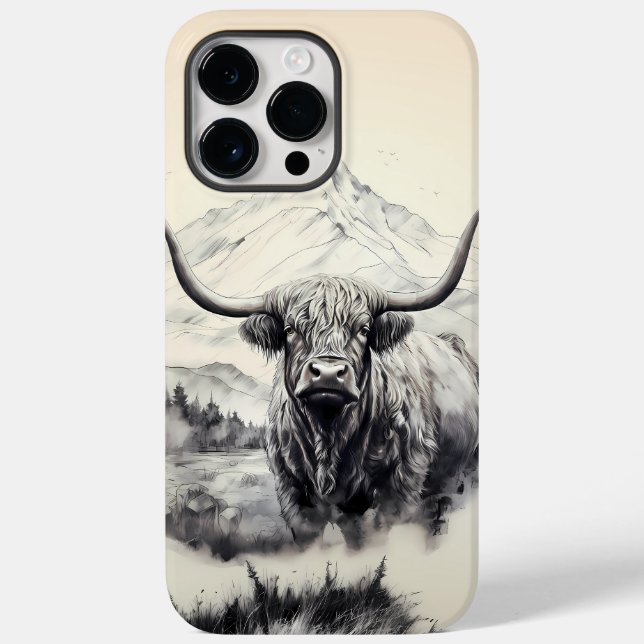 Coques Case-Mate iPhone Boîtier téléphonique Highland Cow iPhone 14 Pro Ma (Verso)