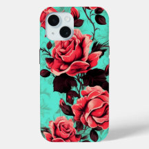 Boîtier téléphonique iPhone 15 avec design floral
