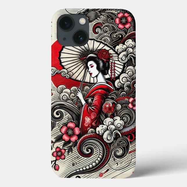 Coques Case-Mate iPhone Boîtier téléphonique japonais Geisha - Design élég (Verso)