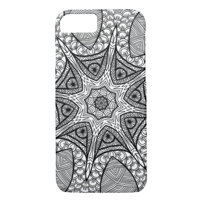Coques Case-Mate iPhone Boîtier téléphonique Mandala noir et blanc (Dos)