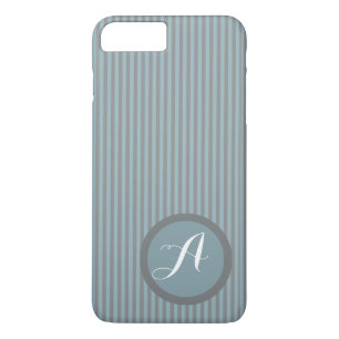 Coques Pour iPhone Boîtier téléphonique moderne Monogramme bleu rayé