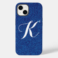 Boîtier téléphonique Monogramme bleu sur mesure