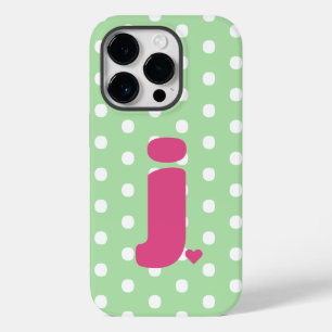 Coque Pour iPhone 14 Pro Boîtier téléphonique numérique Polka initial