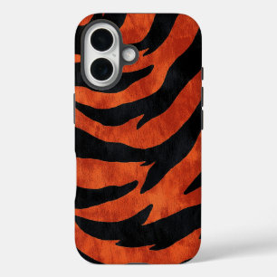 Coque Pour iPhone 16 Boîtier téléphonique Orange et Noir Tiger