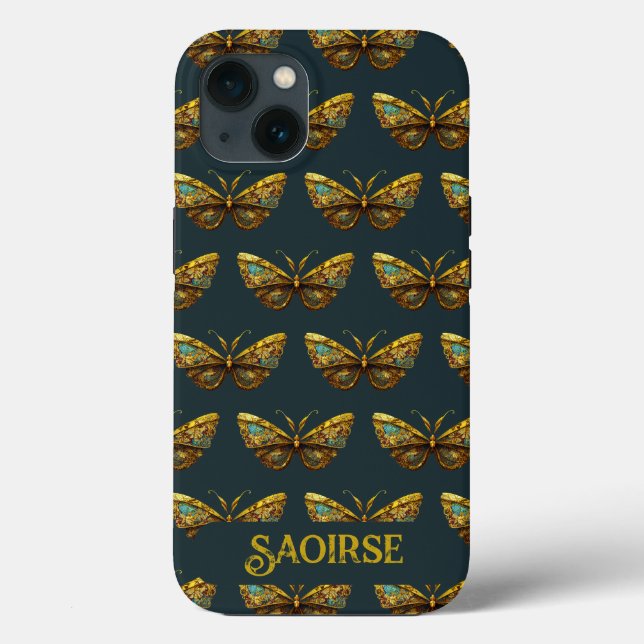 Coques Case-Mate iPhone Boîtier téléphonique Ornate Gold & Turquoise Papil (Verso)