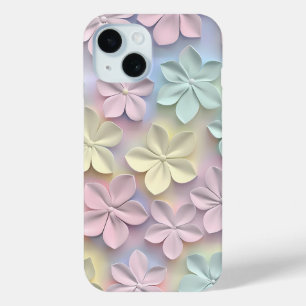 Coque Pour iPhone 15 Boîtier téléphonique Pastel 3D Floral