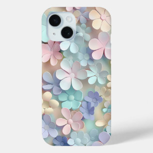 Coque Pour iPhone 15 Boîtier téléphonique Pastel Floral Blossom 3D