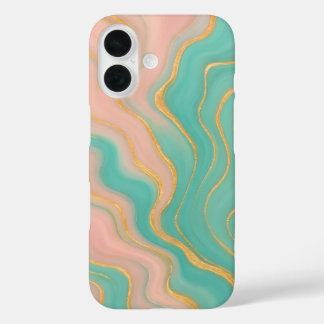 Coque Pour iPhone 16 Boîtier téléphonique Pastel Marble Waves