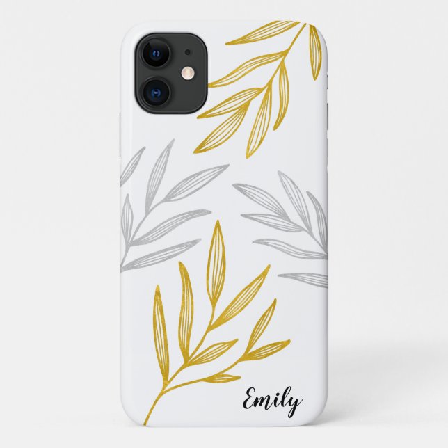 Coques Case-Mate iPhone Boîtier téléphonique personnalisé Feuilles or et a (Dos)