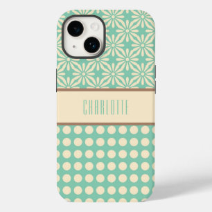 Coque Pour iPhone 14 Boîtier téléphonique personnalisé Pois et fleurs