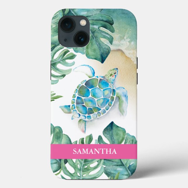 Coques Case-Mate iPhone Boîtier téléphonique personnalisé Sea Turtle Beach (Verso)
