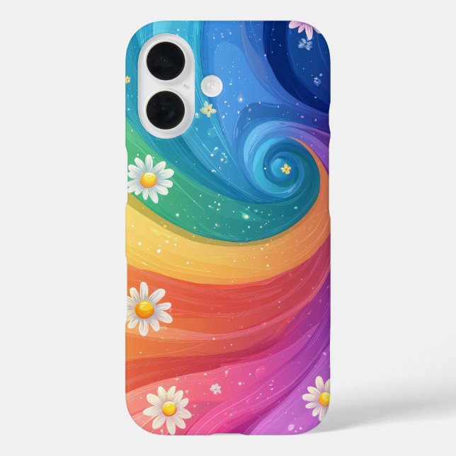 Coques Case-Mate iPhone Boîtier téléphonique Rainbow Bloom Swirl (Verso)