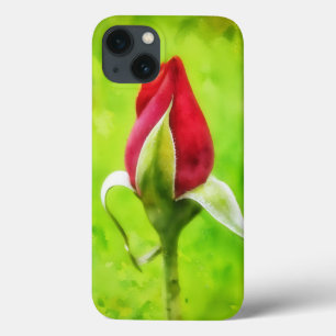 Case-Mate iPhone Case Boîtier téléphonique Red Rose Bud Art