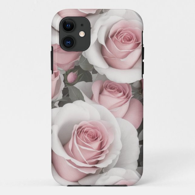 Coques Case-Mate iPhone Boîtier téléphonique rose et blanc Roses (Dos)