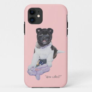 Coque Case-Mate Pour iPhone Boîtier téléphonique rose mignon akita chiot et ch