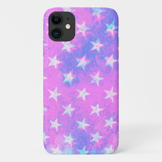 Coques Case-Mate iPhone Boîtier téléphonique Star Pink Blue Art (Dos)