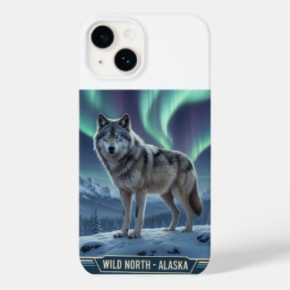 Coque Pour iPhone 14 Boîtier téléphonique Wolf 🐺 🌌 | Northern Lights 