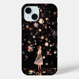 Coque Pour iPhone 15 Boîtiers iPhone 15 Orbes Lumineuses Nuit Étoilée