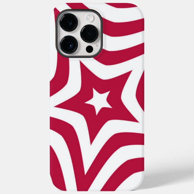 Coques Case-Mate iPhone Bold & Bright Red & White Star dans un Motif vecto (Verso)