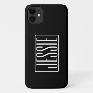 Case-Mate iPhone Case Bold & Modern Your name or Word   White On Black