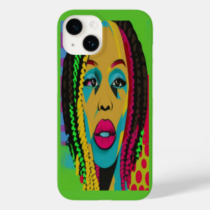 Coque Pour iPhone 14 Bold Pop Art Africaine Américaine Femme Avec Locs