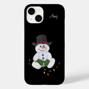 Coque Pour iPhone 14 Bonhomme de neige assis