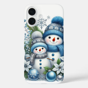 Coque Pour iPhone 16 Bonhomme de neige de Noël festif Vacances
