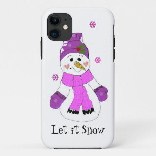 Coques Pour iPhone Bonhomme de neige laisse tomber la neige