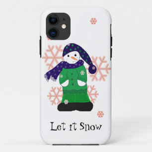 Coque iPhone 11 Bonhomme de neige laisse tomber la neige