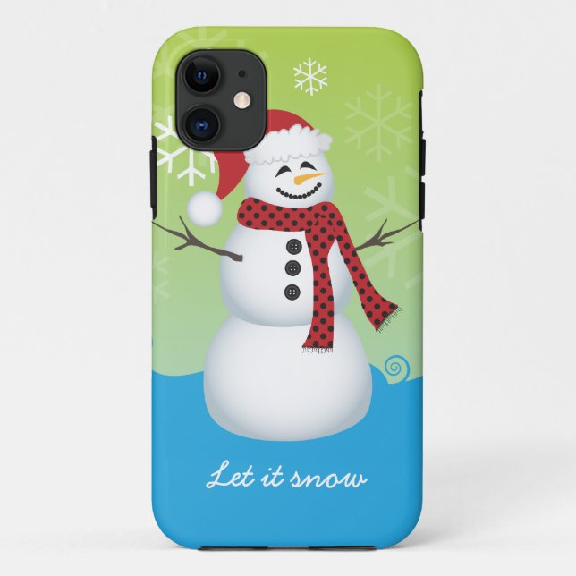 Coques Case-Mate iPhone Bonhomme de neige utilisant le casquette de Père (Dos)