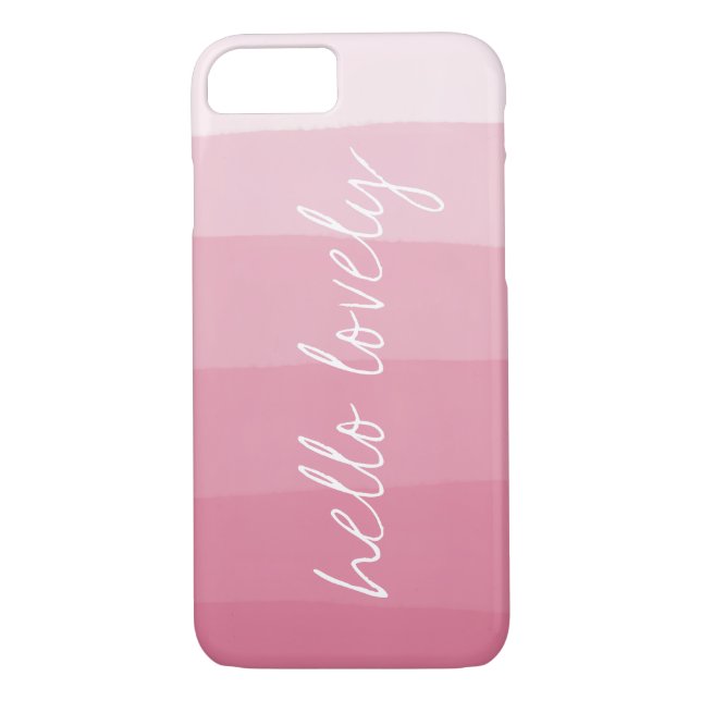 Coques Case-Mate iPhone Bonjour Belle Aquarelle rose Gradient Bande (Dos)