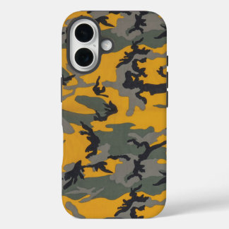 Coque Pour iPhone 16 Bonjour Camo Jaune