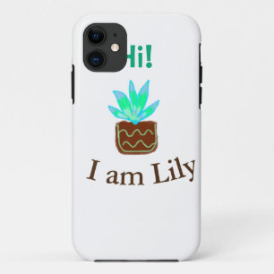 Case-Mate iPhone Case Bonjour Je suis Lily cactus succulent ajouter nom 