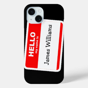 Coque Pour iPhone 15 Bonjour Mon Nom Est Sticker