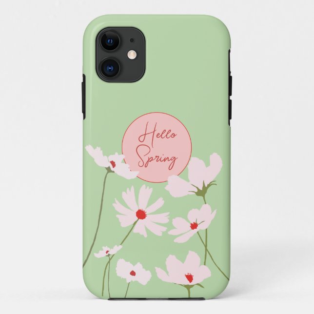 Coques Case-Mate iPhone Bonjour Printemps rose clair cosmos fleurs florale (Dos)