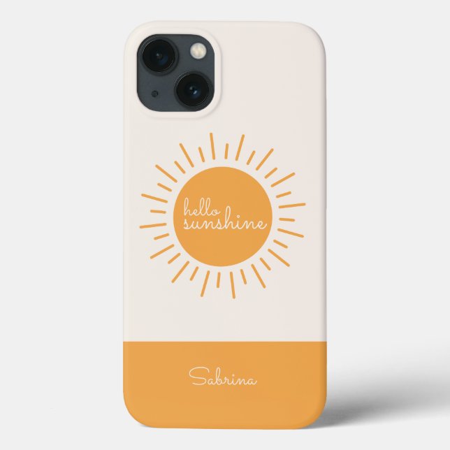 Coques Case-Mate iPhone Bonjour Sunshine Personnalisé Boho Jaune (Verso)