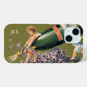 Coque Pour iPhone 15 Bonne année, Angels Vintages au Champagne
