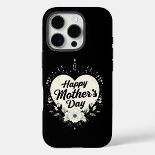 Coques iPhone 16 Pro Bonne fête des mères Floral Heart Case téléphoniqu