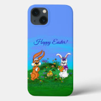 Bonne Pâques ! Lapin avec lapin et poussin