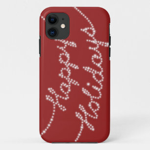 Coque iPhone 11 Bonnes fêtes dans le scintillement allume le cas